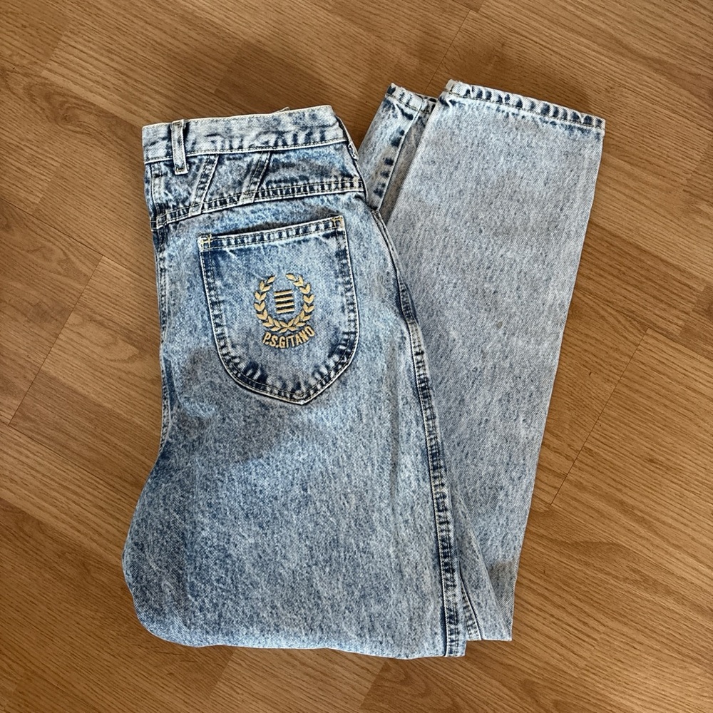 Esprit Light Blue Denim Jeans with Gold Embroidery